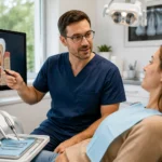 Root Canal Specialist checking on the patient